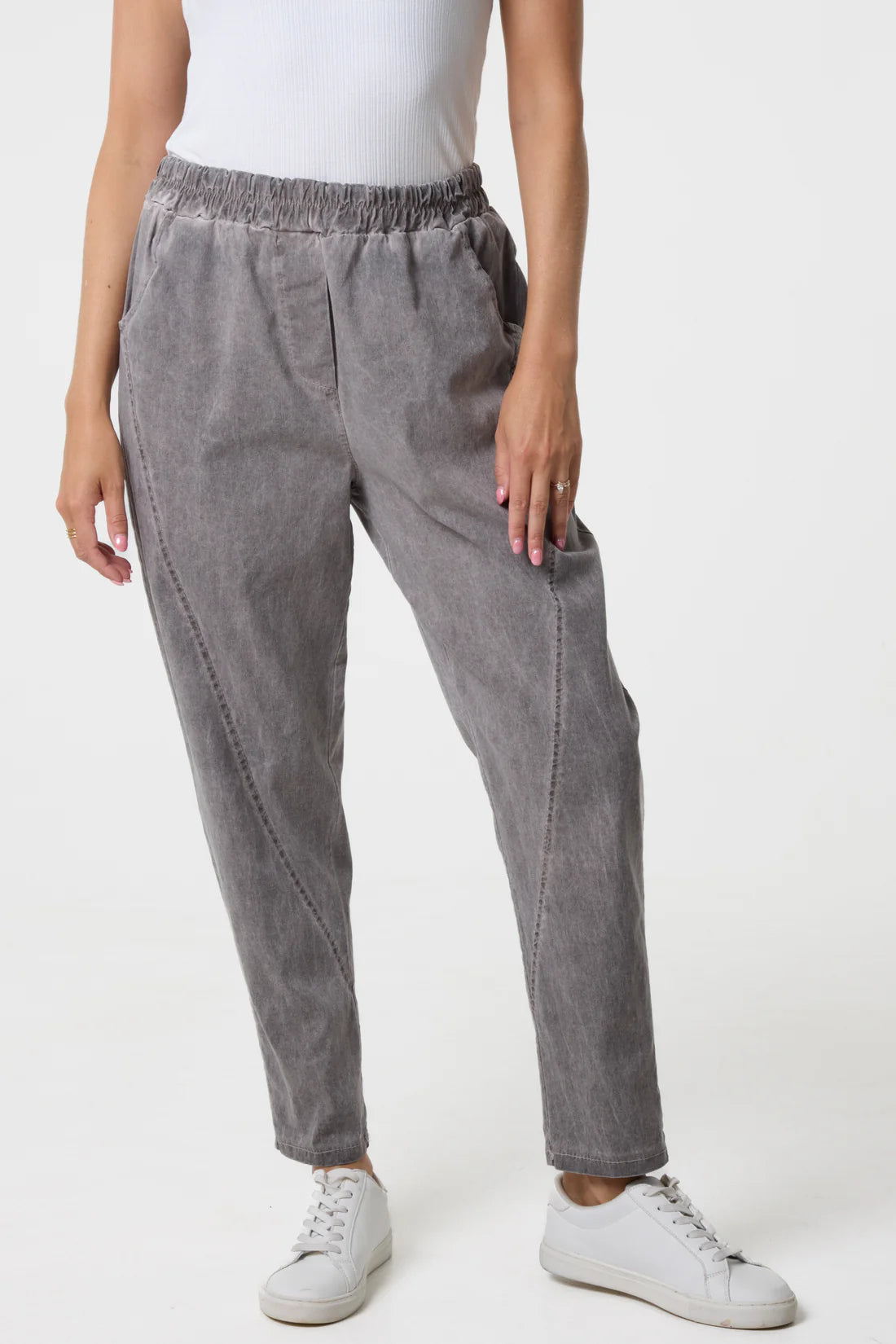 grey women’s Relaxed Fit Pull On Cocoon Trousers