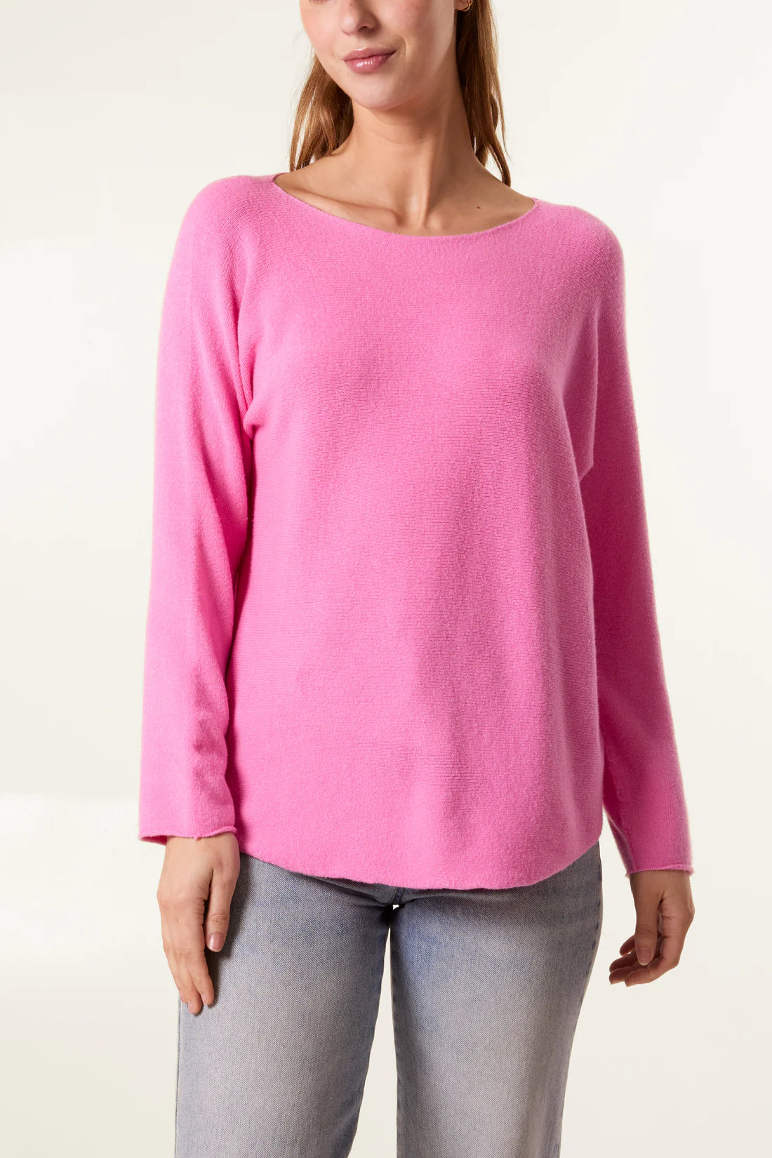 Tamarisk Core Collection Round Neck Long Sleeve Lightweight Knit Jumper pink 