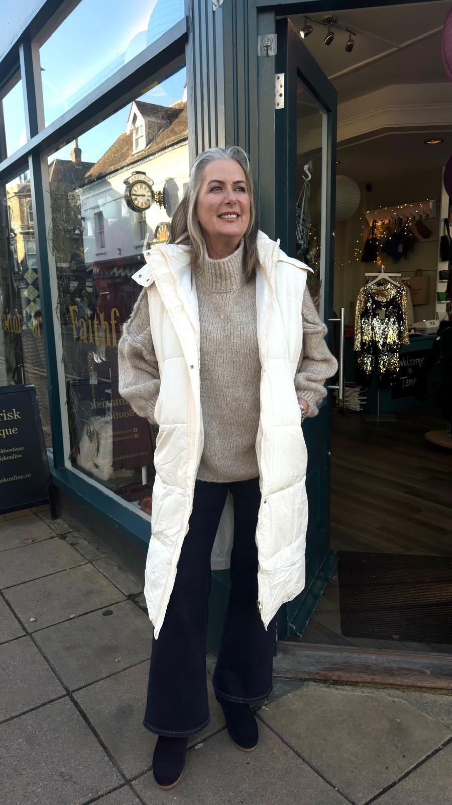 Dominique Longline Hooded Puffer Gilet