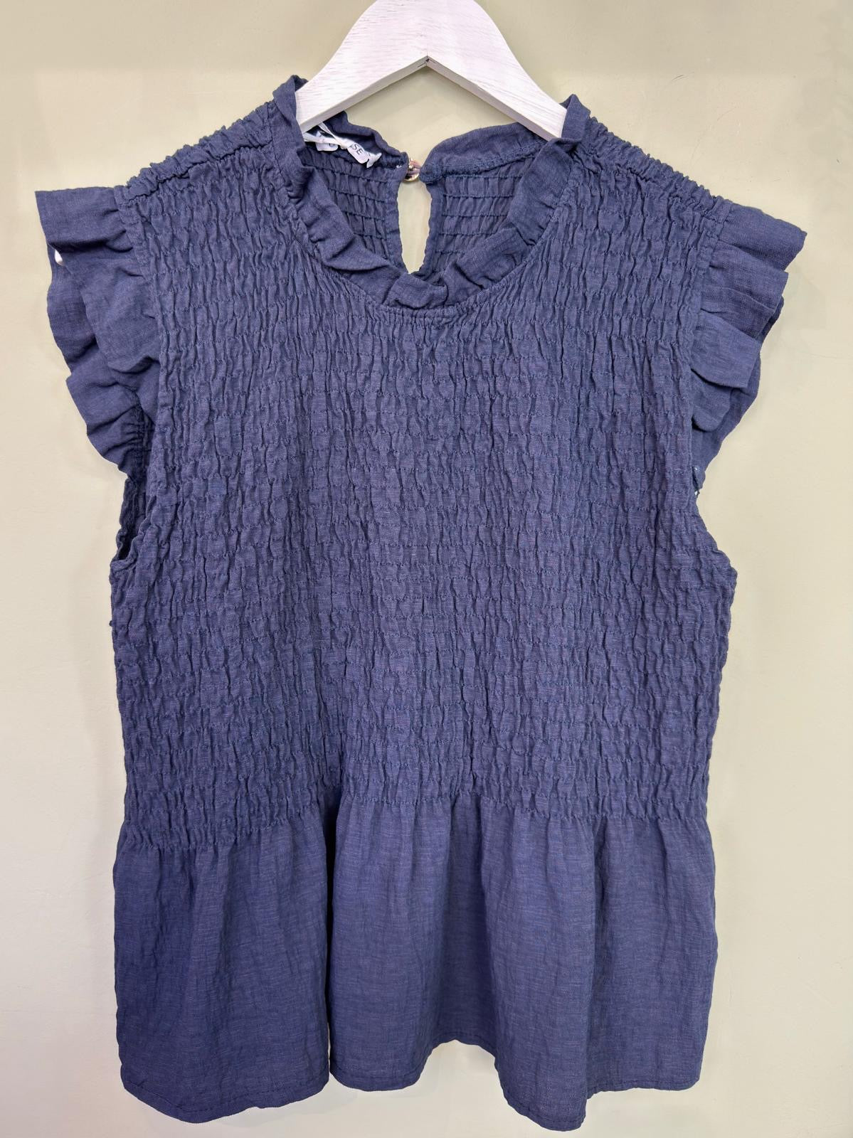 Grace Shirred Peplum Top