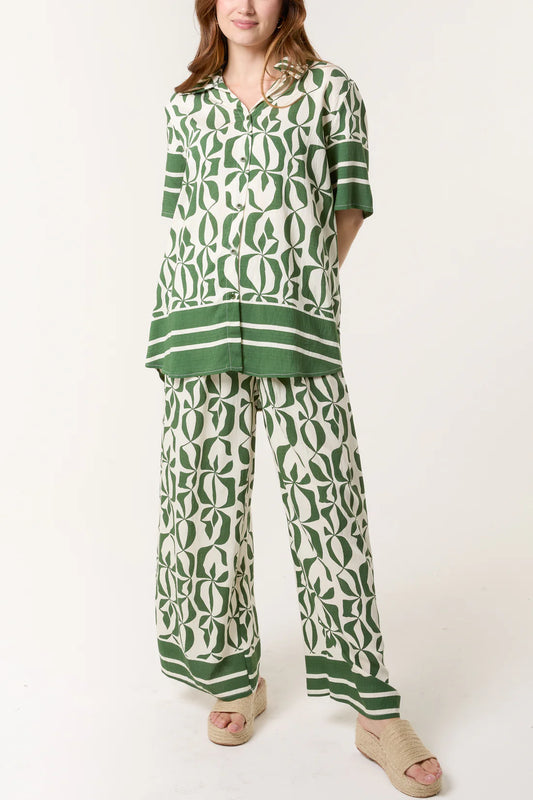 Parker Palm Green Geo Print Co-Ord Set