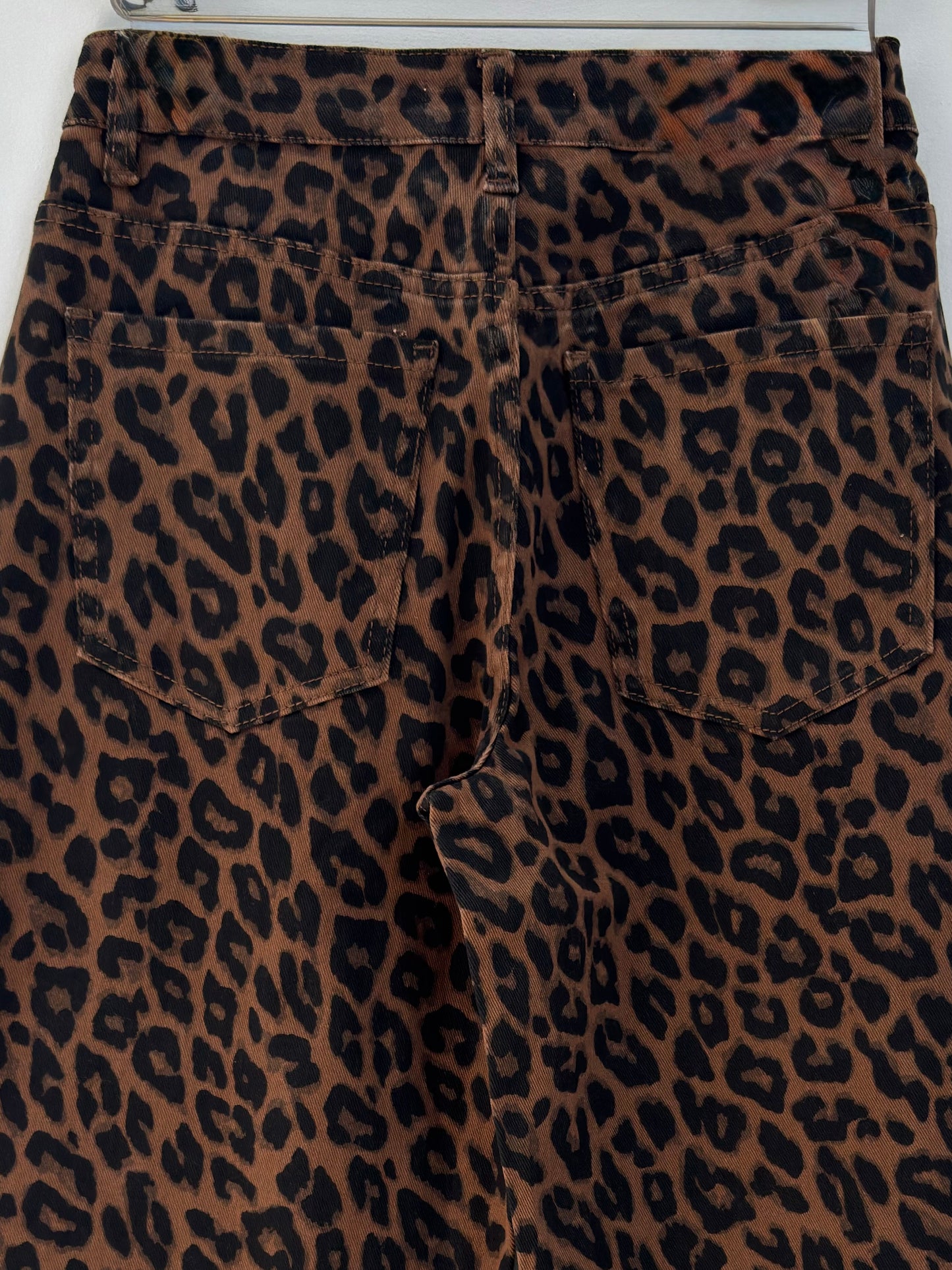 Leopard Print Barrel Leg Jeans
