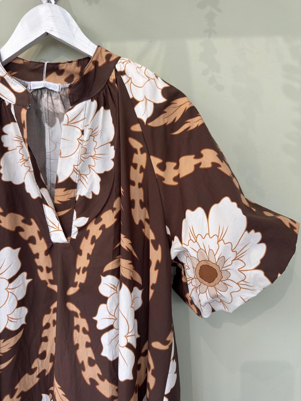 Farrah 70s Inspired Cotton Smock Dress