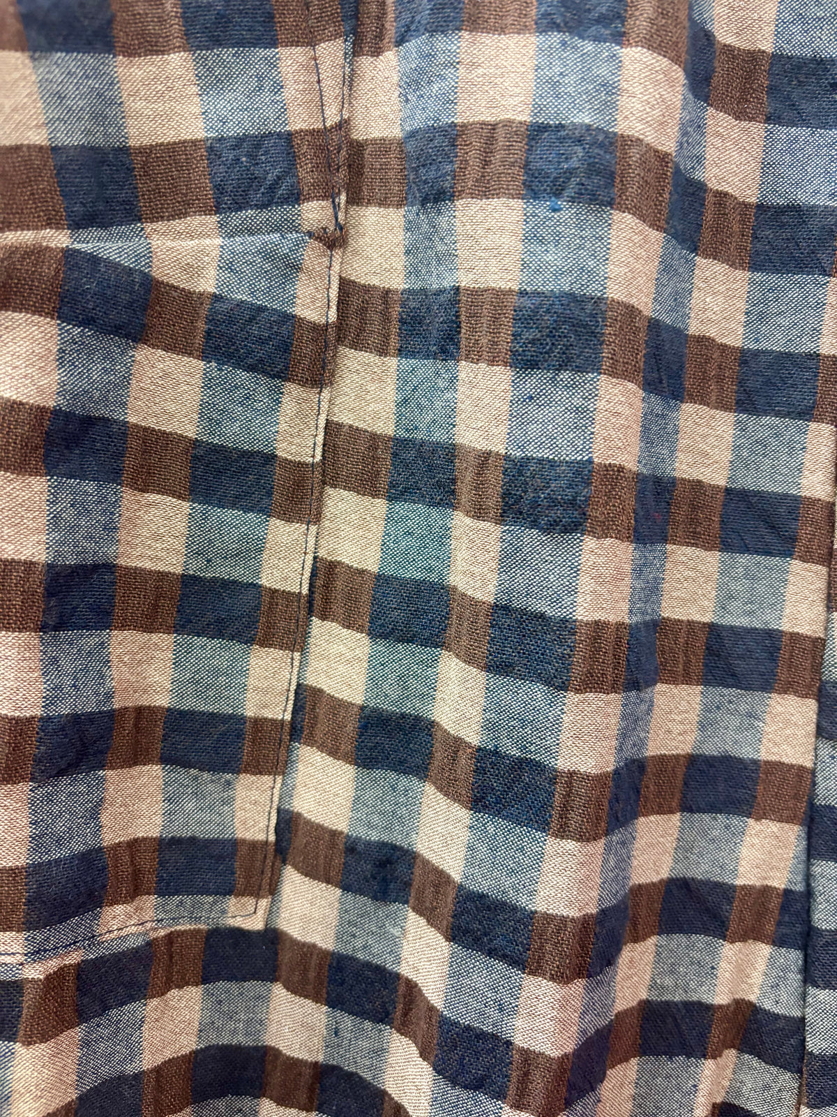 Lila Tulip Hem Checked Barrel Leg Trousers