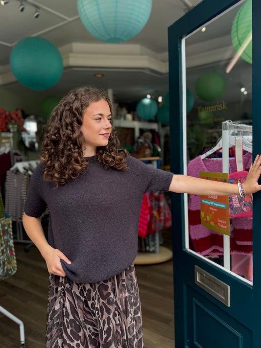 Bryony Alpaca Blend Short Sleeve Jumper