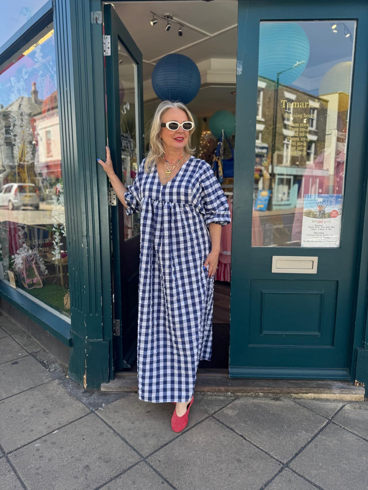 Sindy Loose Gingham Maxi Dress