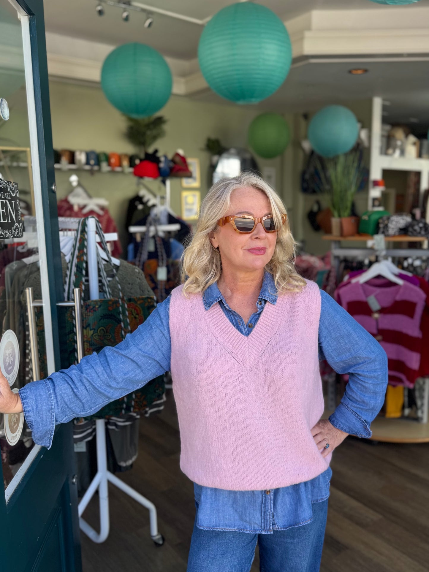 Natalie V Neck Mohair Blend Tank Top Sweater Vest - 5 Colours