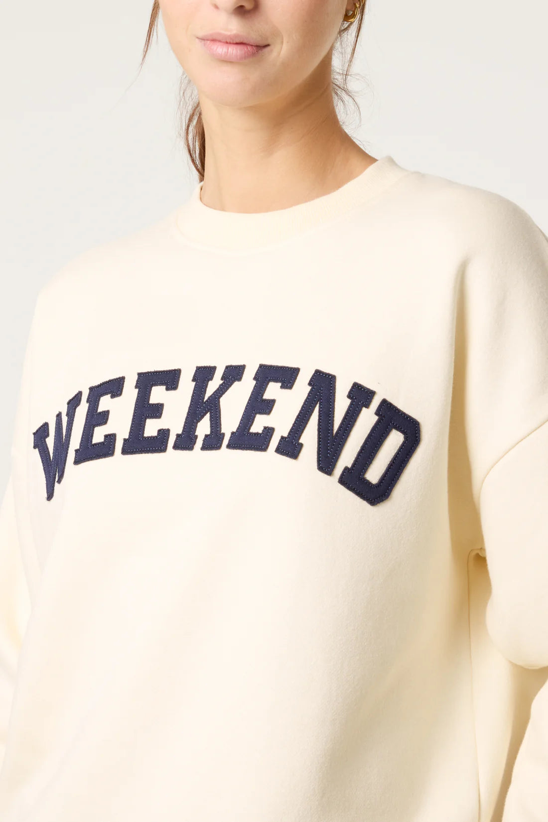 Weekend Appliqué Sweatshirt - Navy, Pastel Blue or Cream