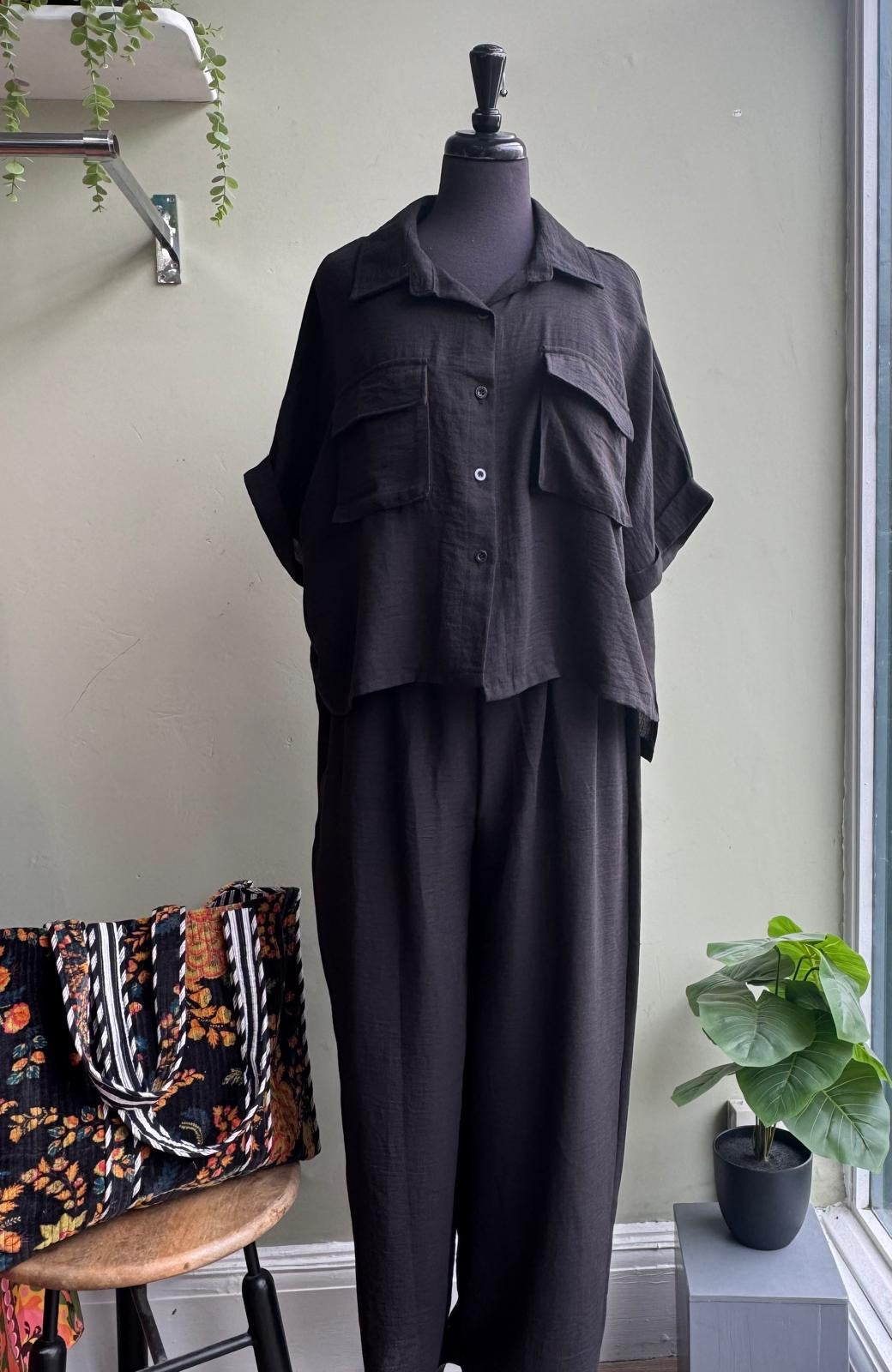 Anna Plain Co-Ord Set - Khaki, Black Or Chocolate Brown