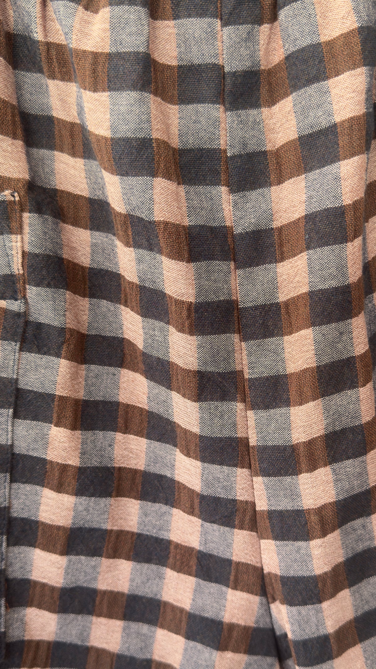 Lila Tulip Hem Checked Barrel Leg Trousers