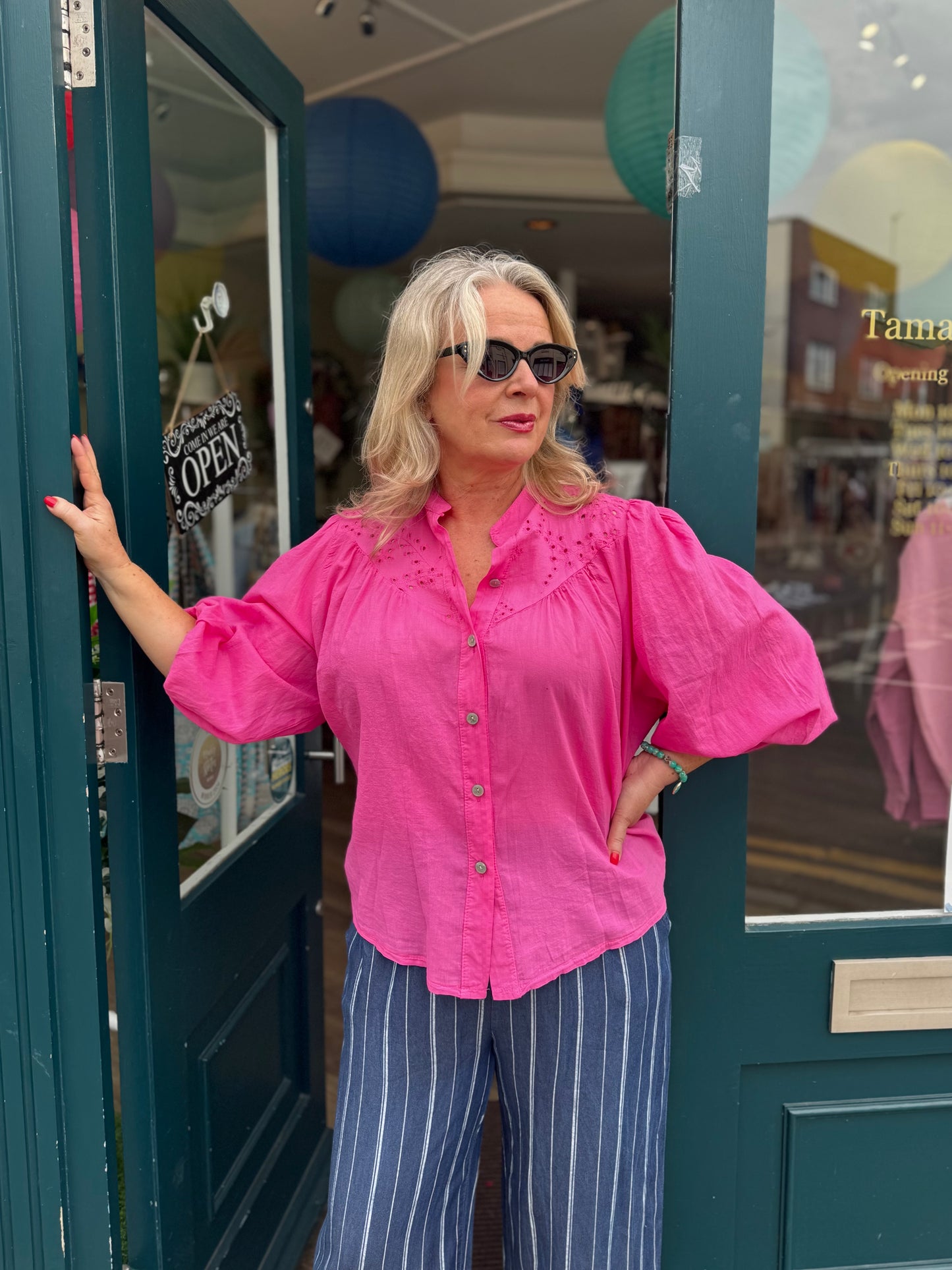 Rosie Cotton Blouse With Broiderie Anglaise Trim