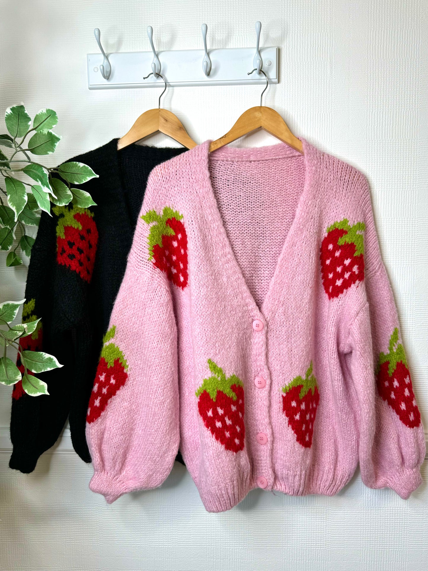 Strawberry Shortcake Boucle Cardigan - Pink Or Black