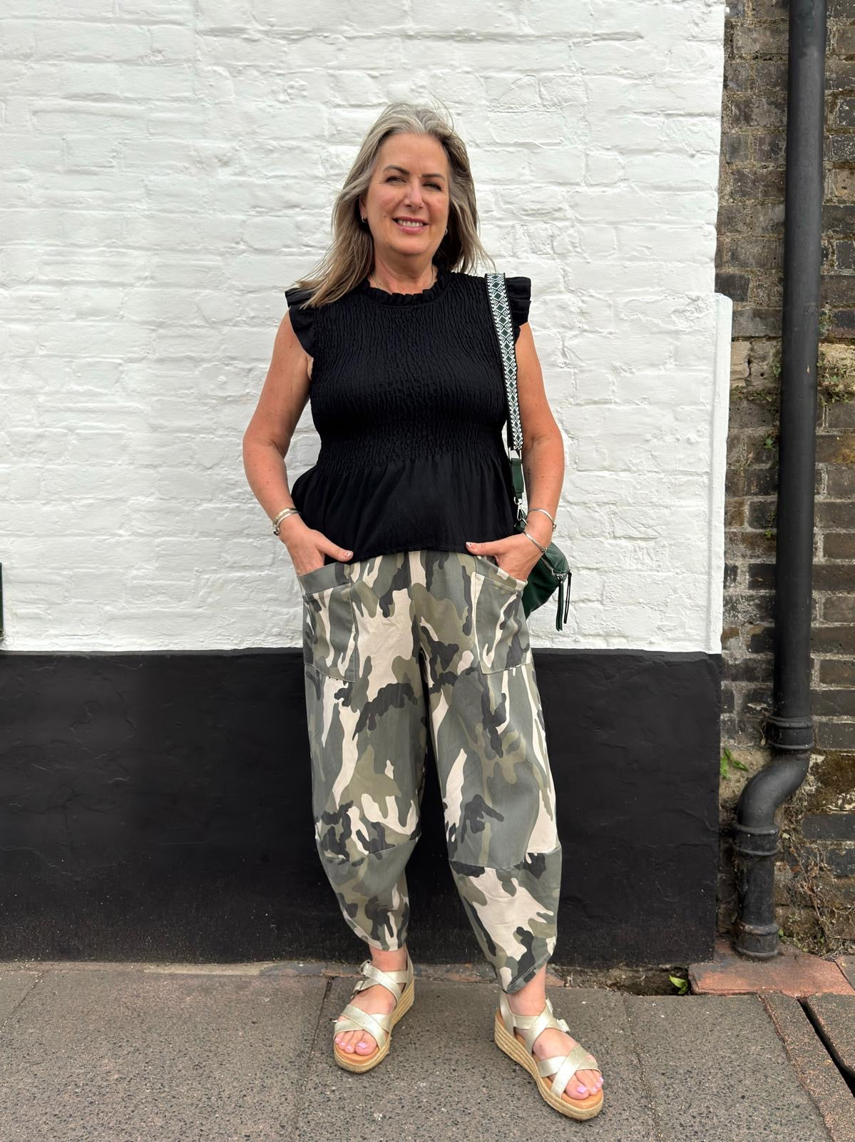 Billie Camo Print Cocoon Trousers