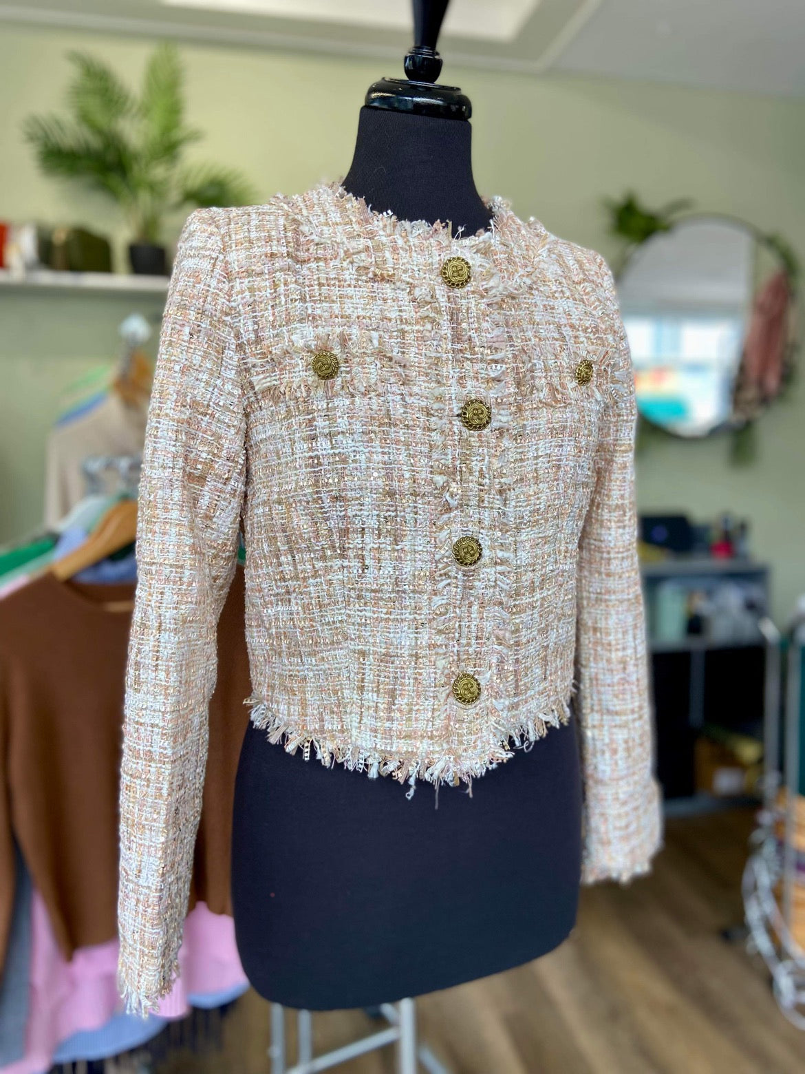 Harriet Cropped Boucle Chanel Style Jacket