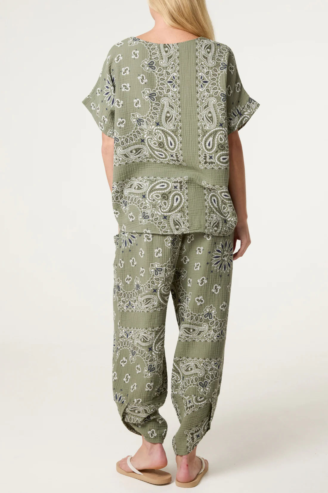 Sukie Cheesecloth Bandana Print Harem Pant Co Ord Set