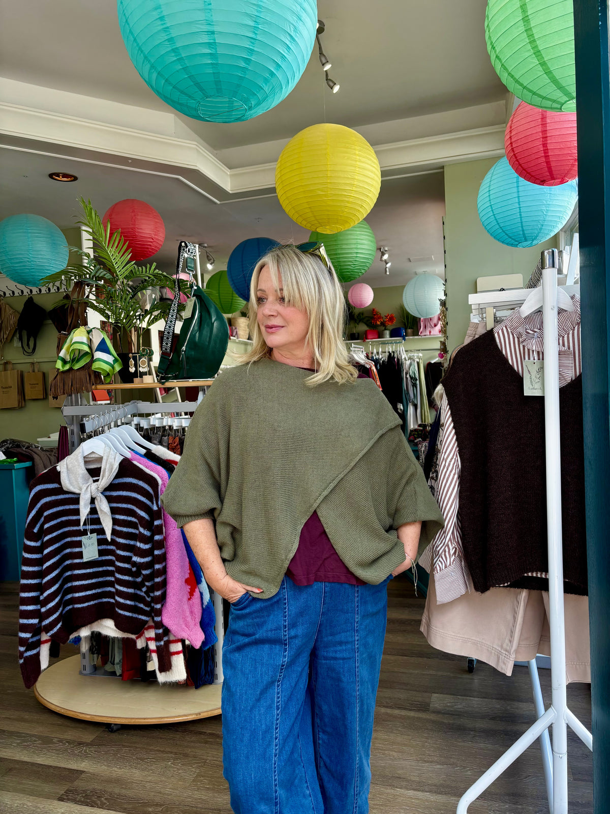 Fliss Cotton Blend Crossover Layering Jumper