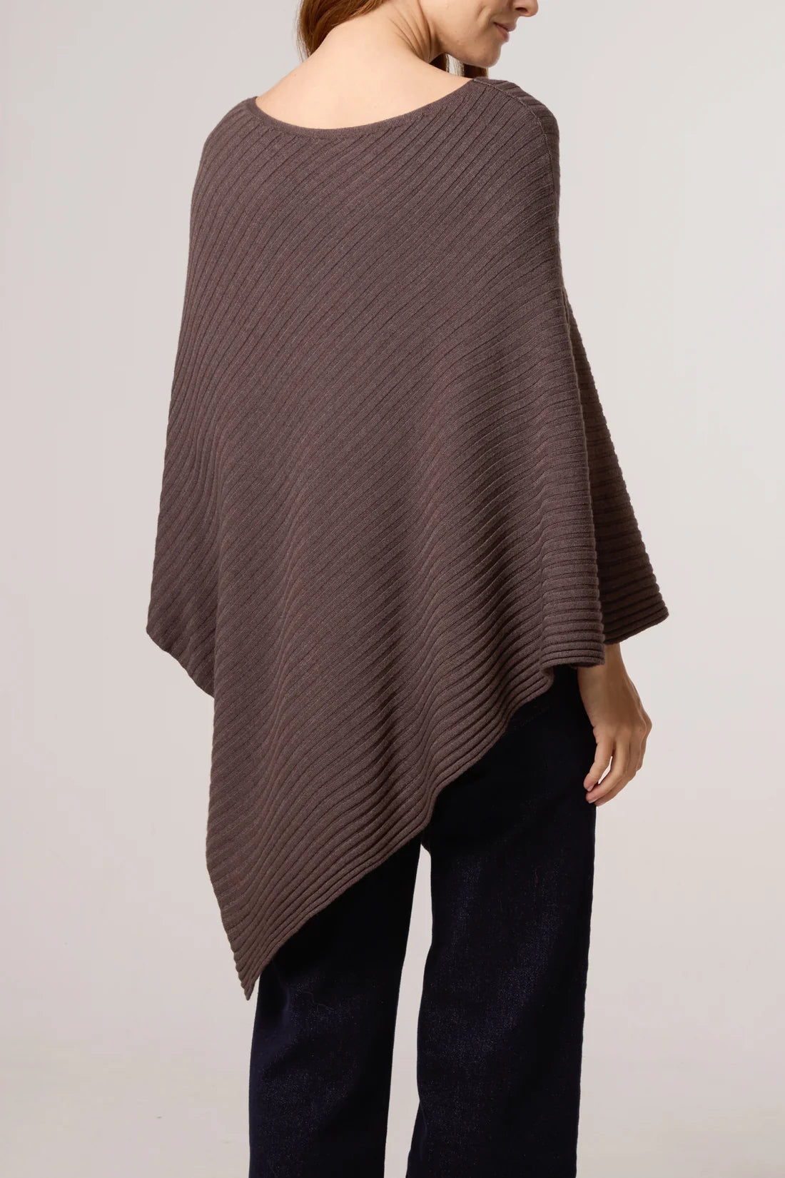 Annie Ribbed Asymmetric Poncho