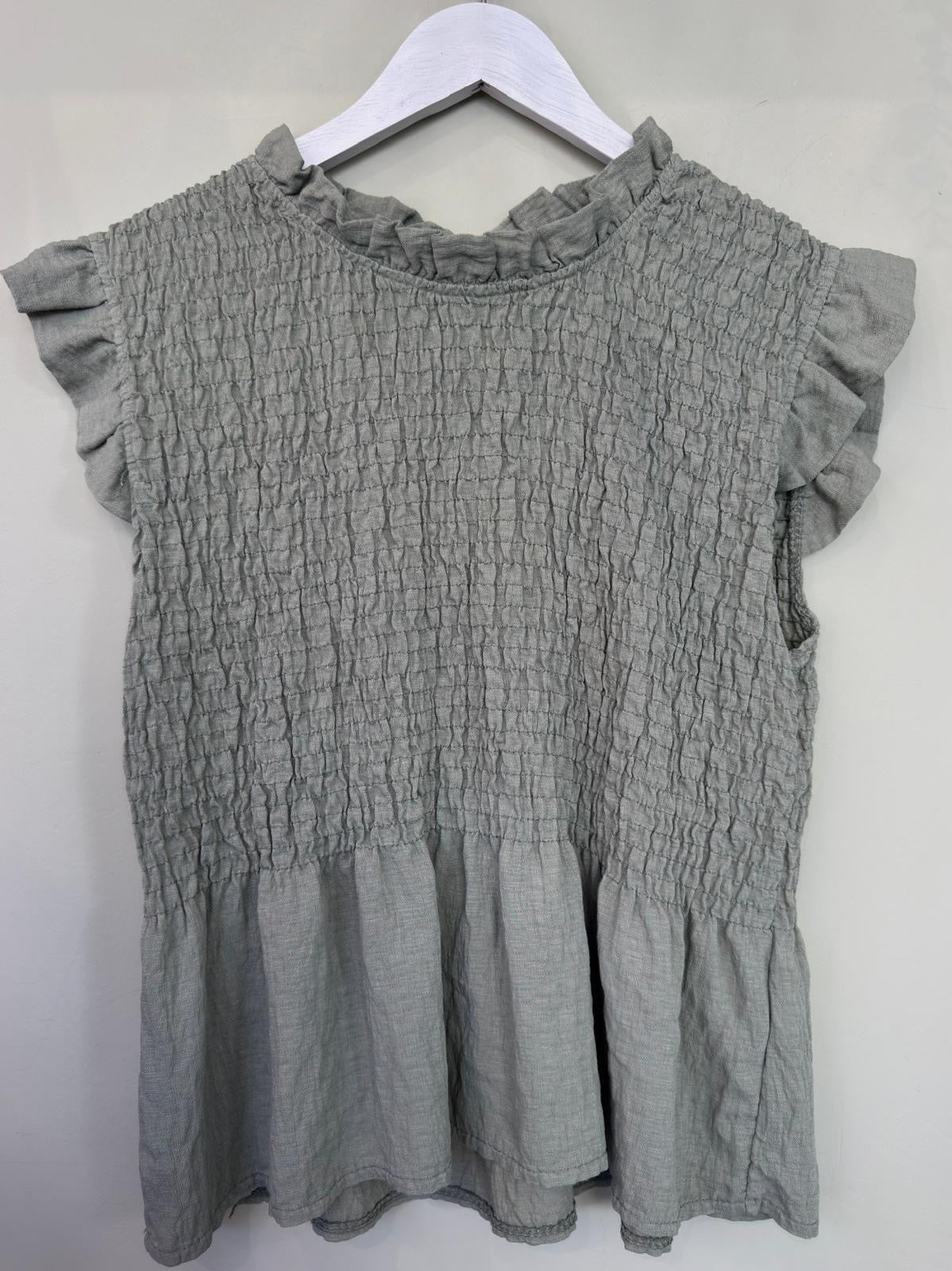 Grace Shirred Peplum Top