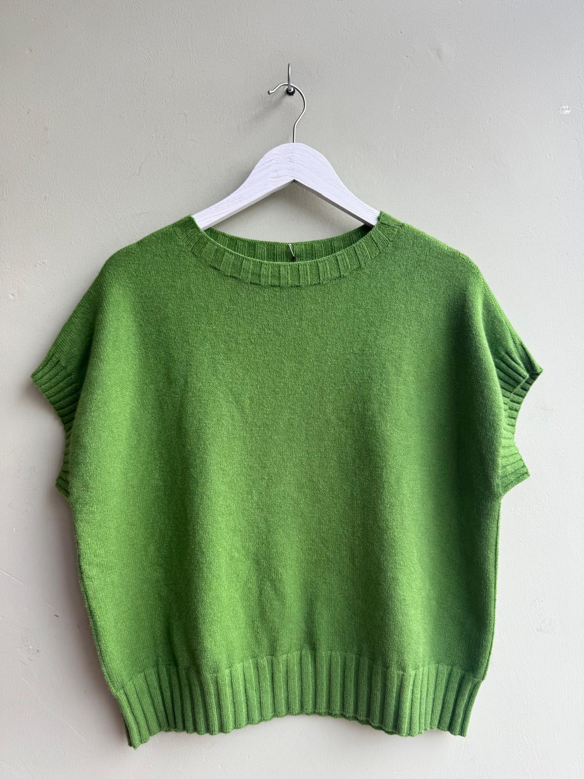 Shannon Ribbed Detail Oversized Short Sleeve Sweater Vest Tank Top - 5 Colours