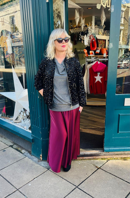 Razzle Dazzle Sequin Bomber Jacket - Red Or Black