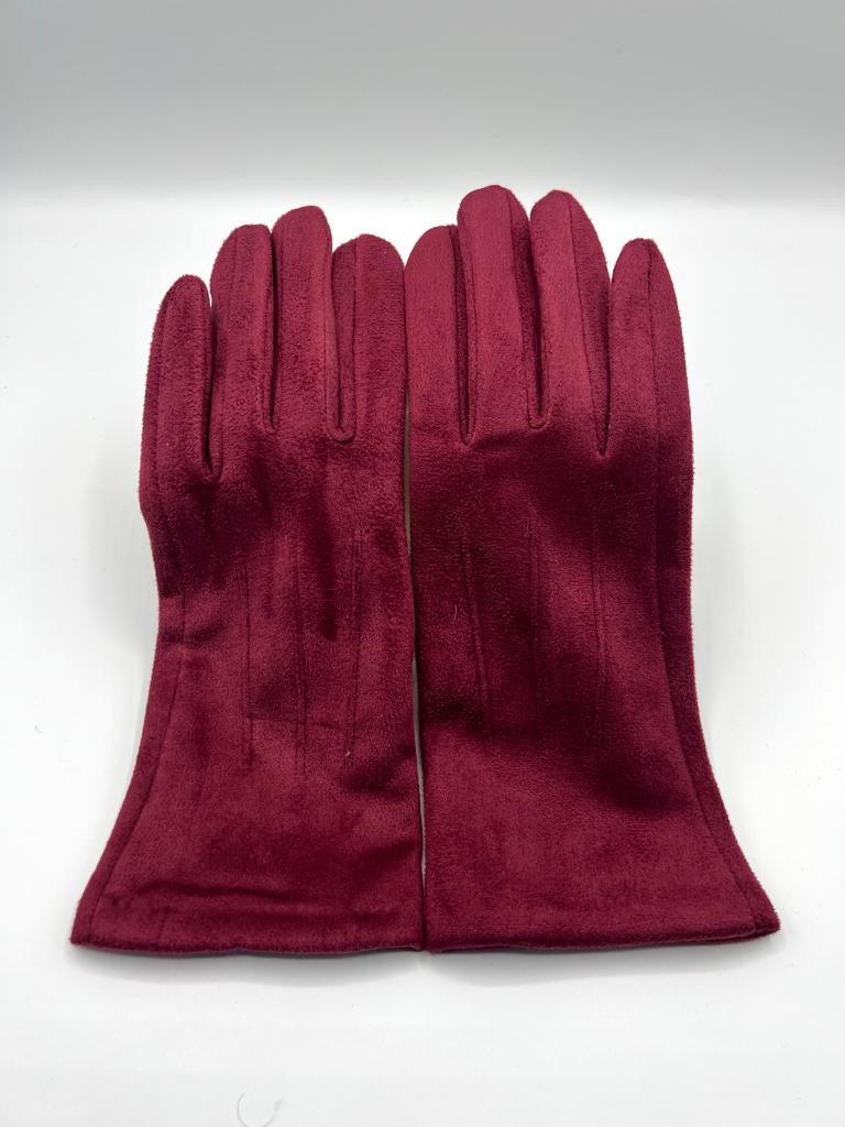Faux Suede Plain Gloves - Assorted Colours in