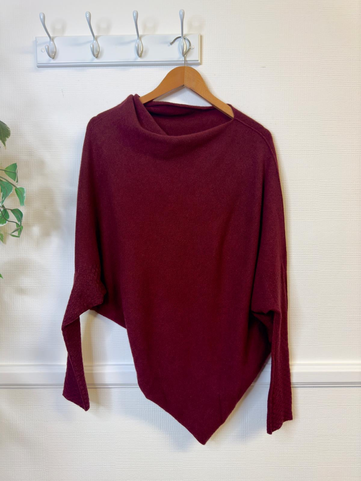 Lucy Asymmetric Draped Batwing Sweater