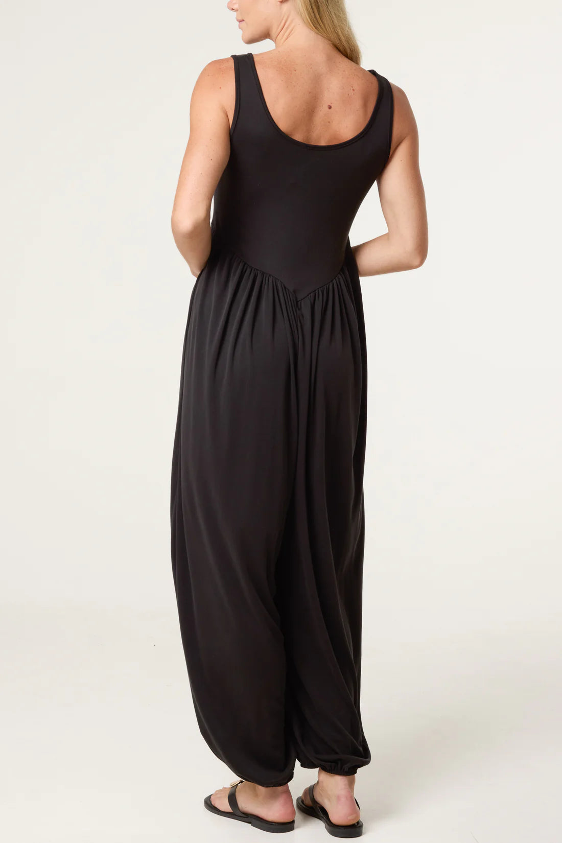 Judi Ribbed Vest Harem Pants Jumpsuit