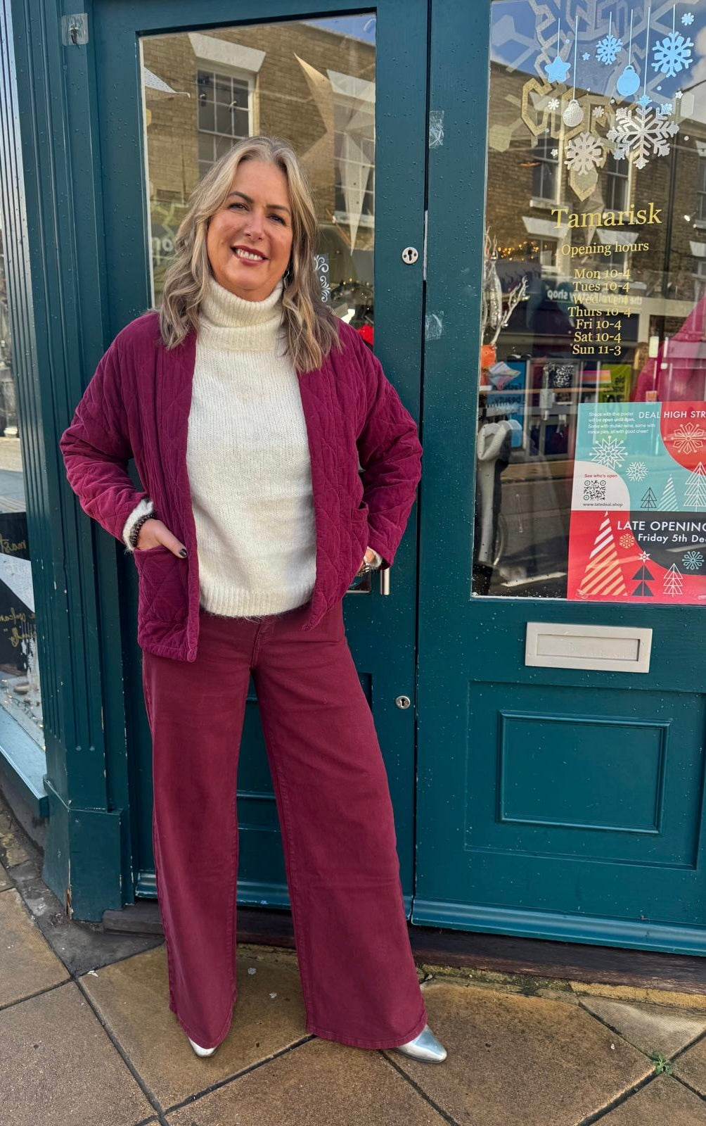 Lola Wide Leg Burgundy Jeans