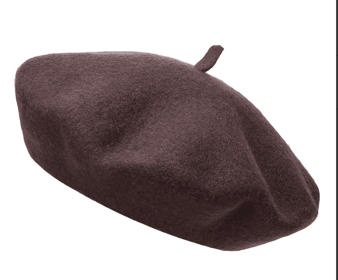 wool beret brown 