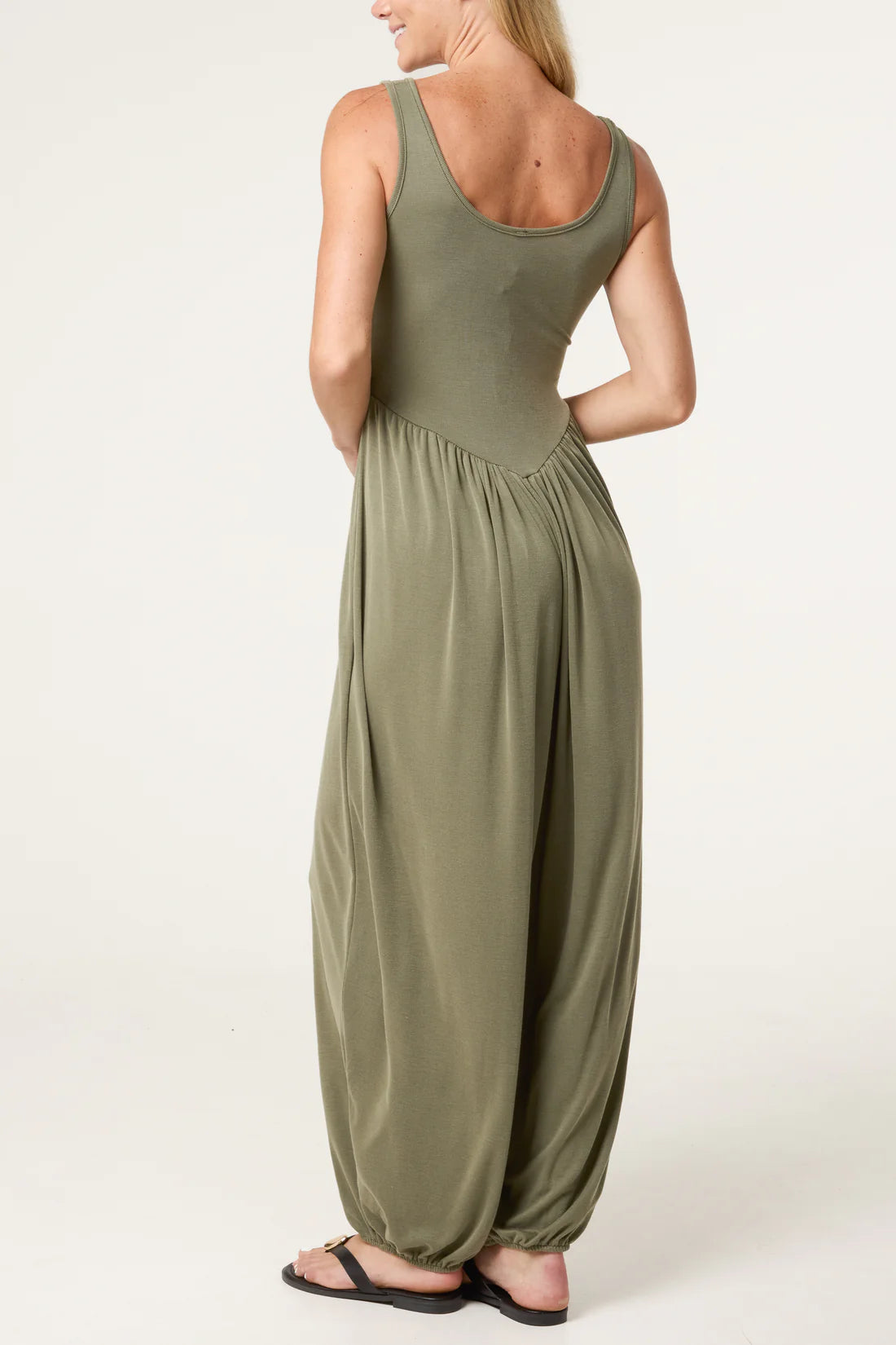 Judi Ribbed Vest Harem Pants Jumpsuit
