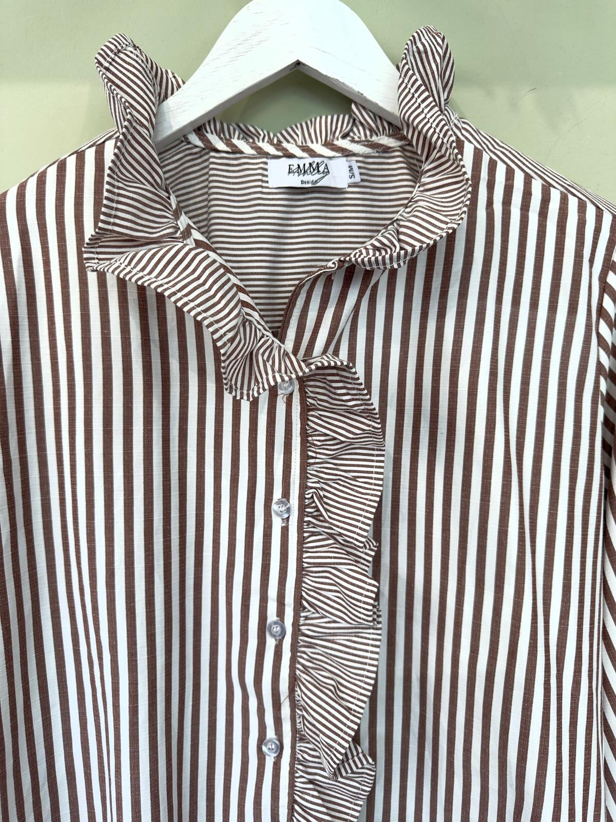 Francine Ruffle Stripe Shirt