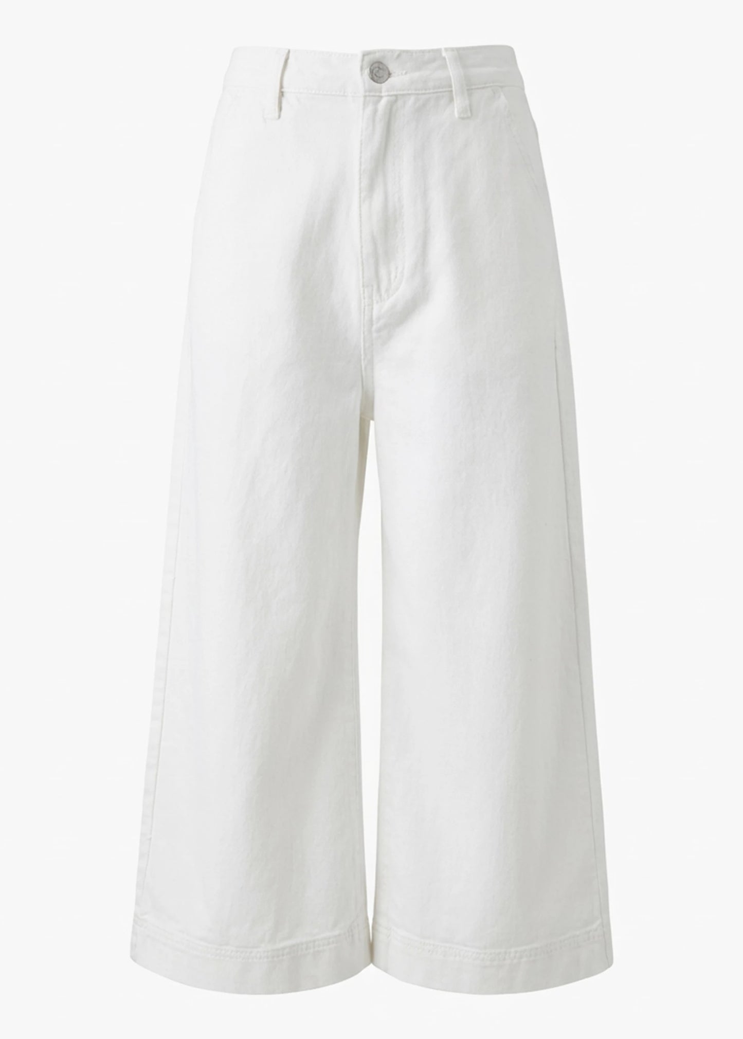 Claire Cropped Wide Leg White Jeans