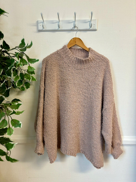 Steff Boucle Knit Balloon sleeved, Funnel Neck Jumper - 4 Colours