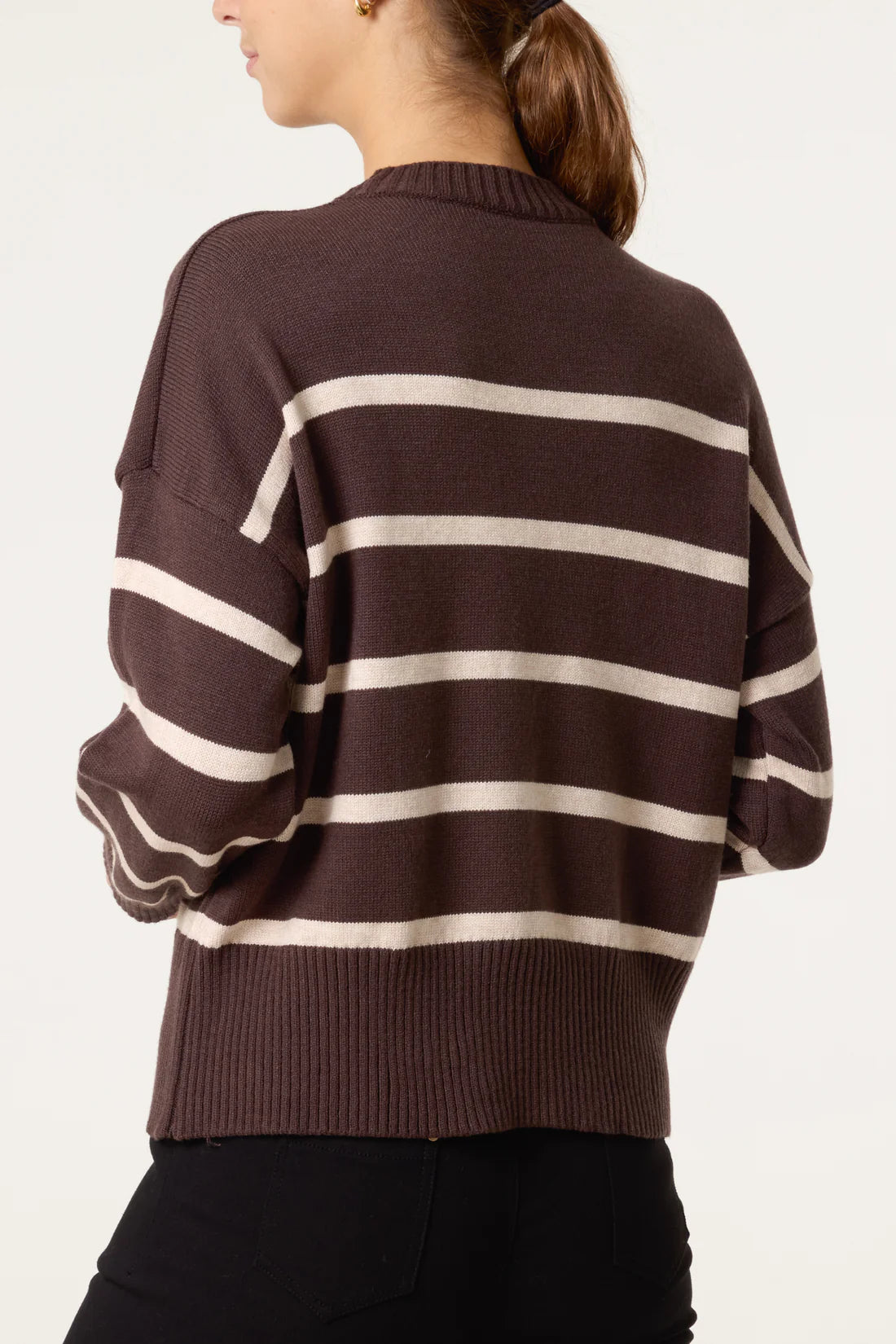 Core Collection Striped Jumper - Black, Chocolate Brown Or Navy