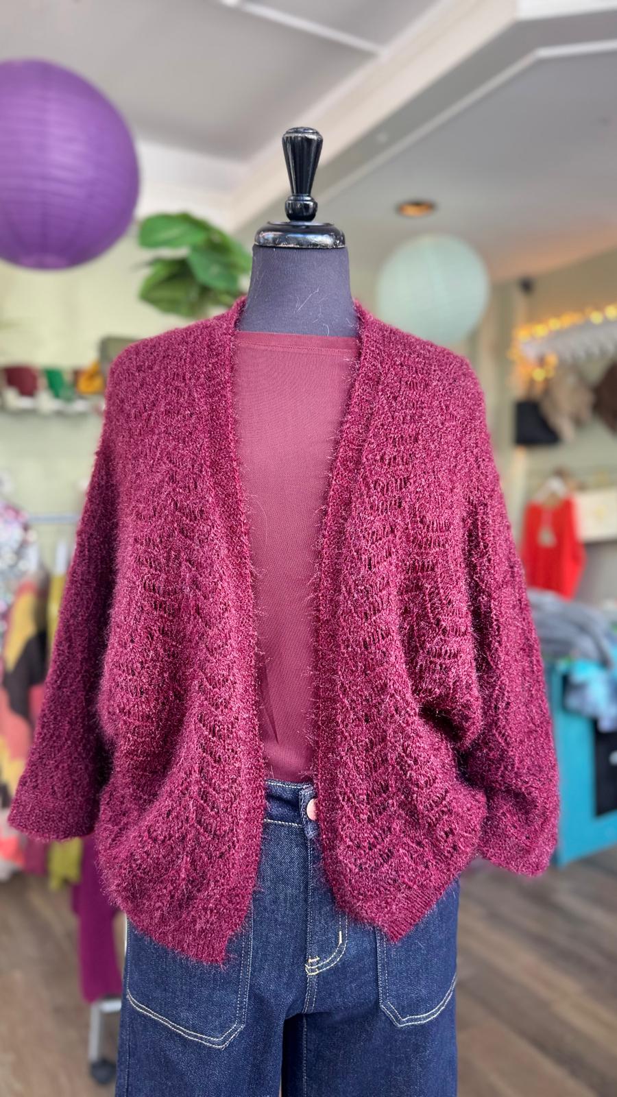 Sally Pointelle Fluffy Cardigan
