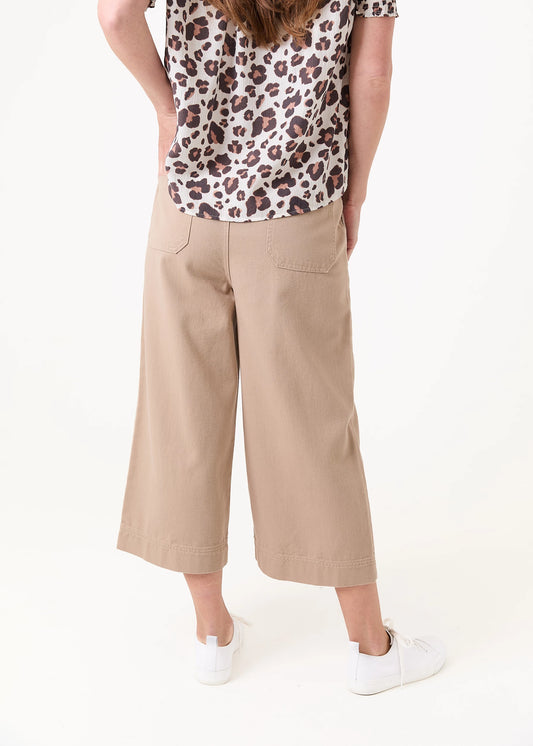 Claire Cropped Wide Leg Camel Jeans