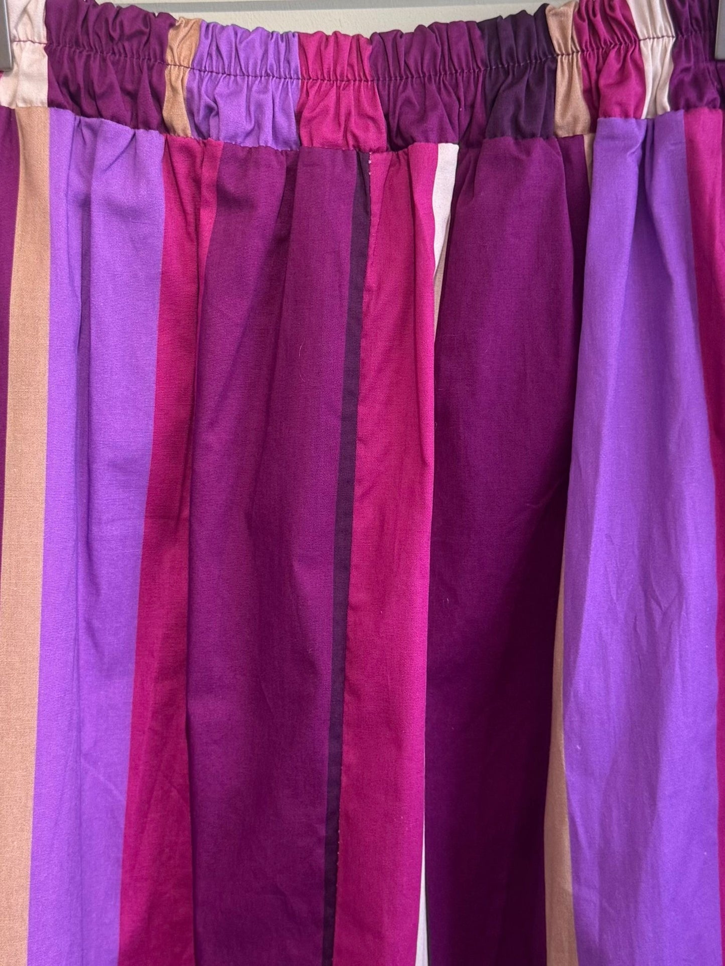 Sally Cotton Maxi Skirt - Purple Stripes