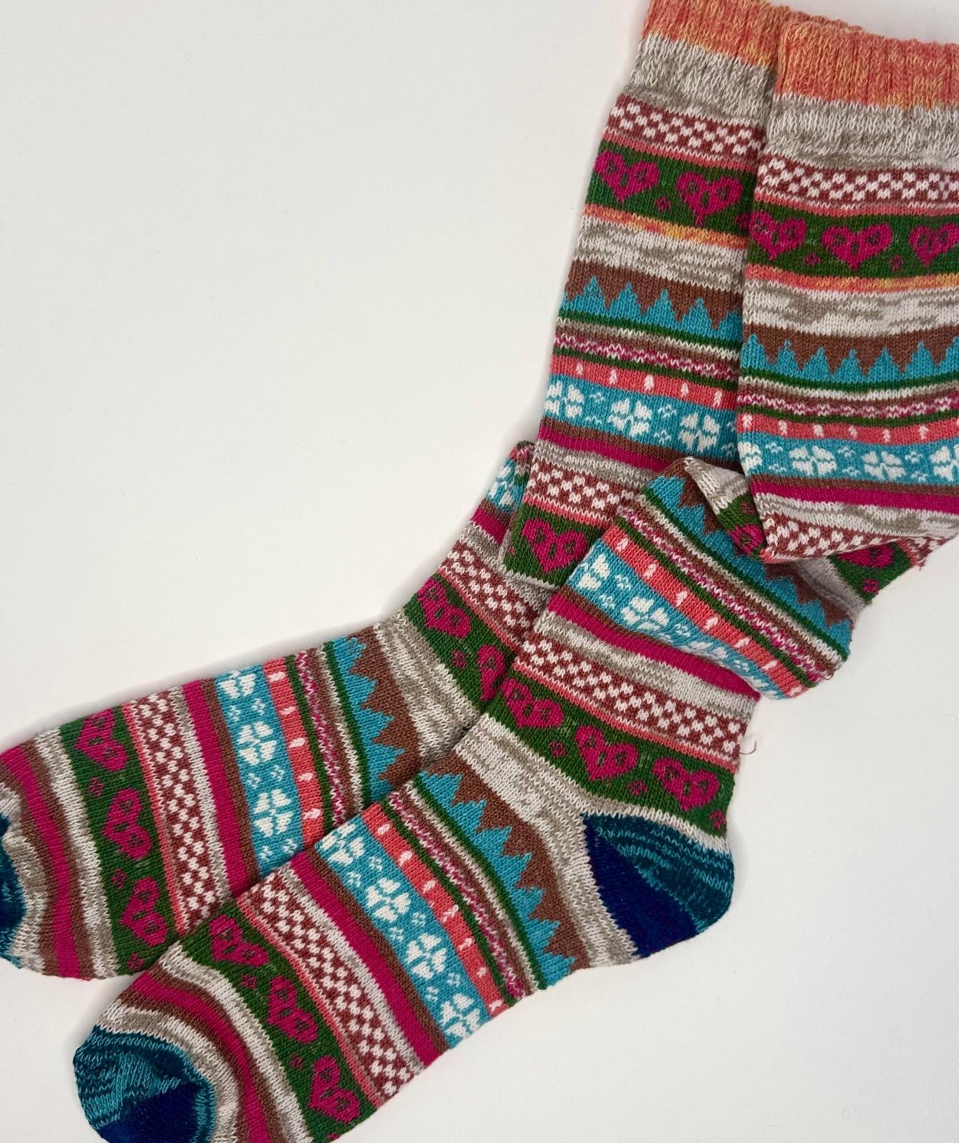 Nordic Fairisle Style Long Boot Welly Socks