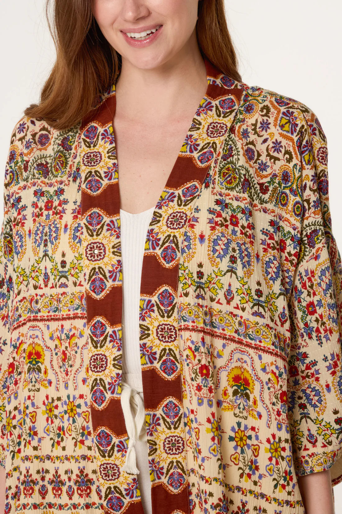 Sienna Paisley Beaded Silky Kimono