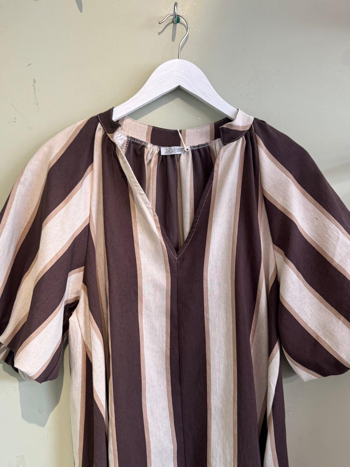 Mila Wide Stripe Cotton Tunic Dress