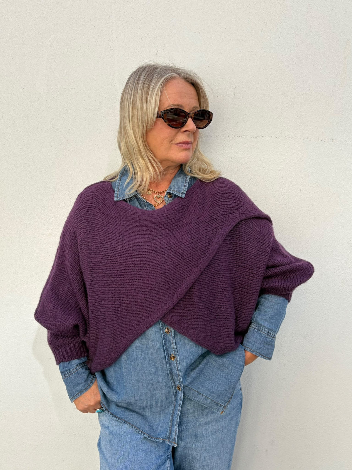 Rosie Wool Blend Crossover Layering Jumper