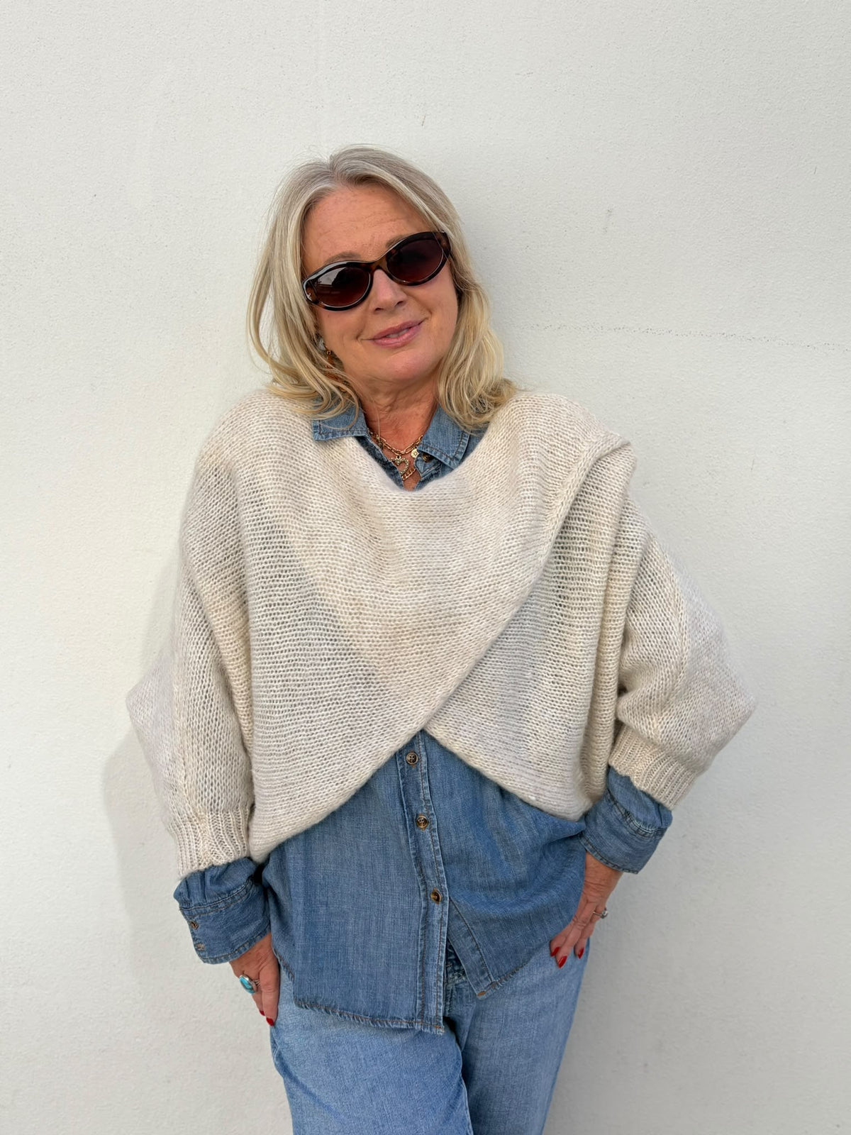 Rosie Soft Drape Crossover Jumper - Shorter Style