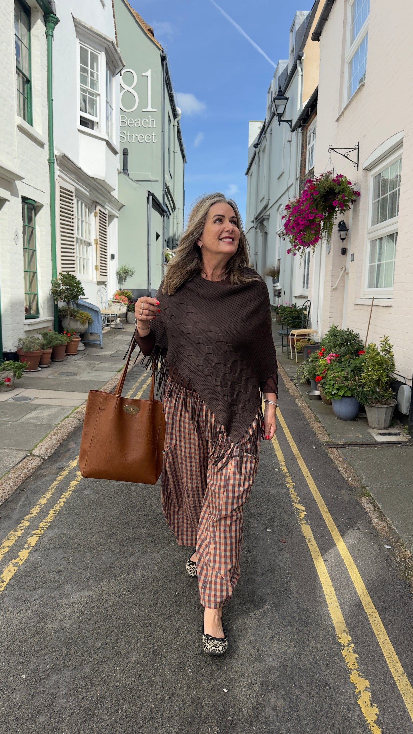 Greer Super Soft Cable Knit Fringed Poncho