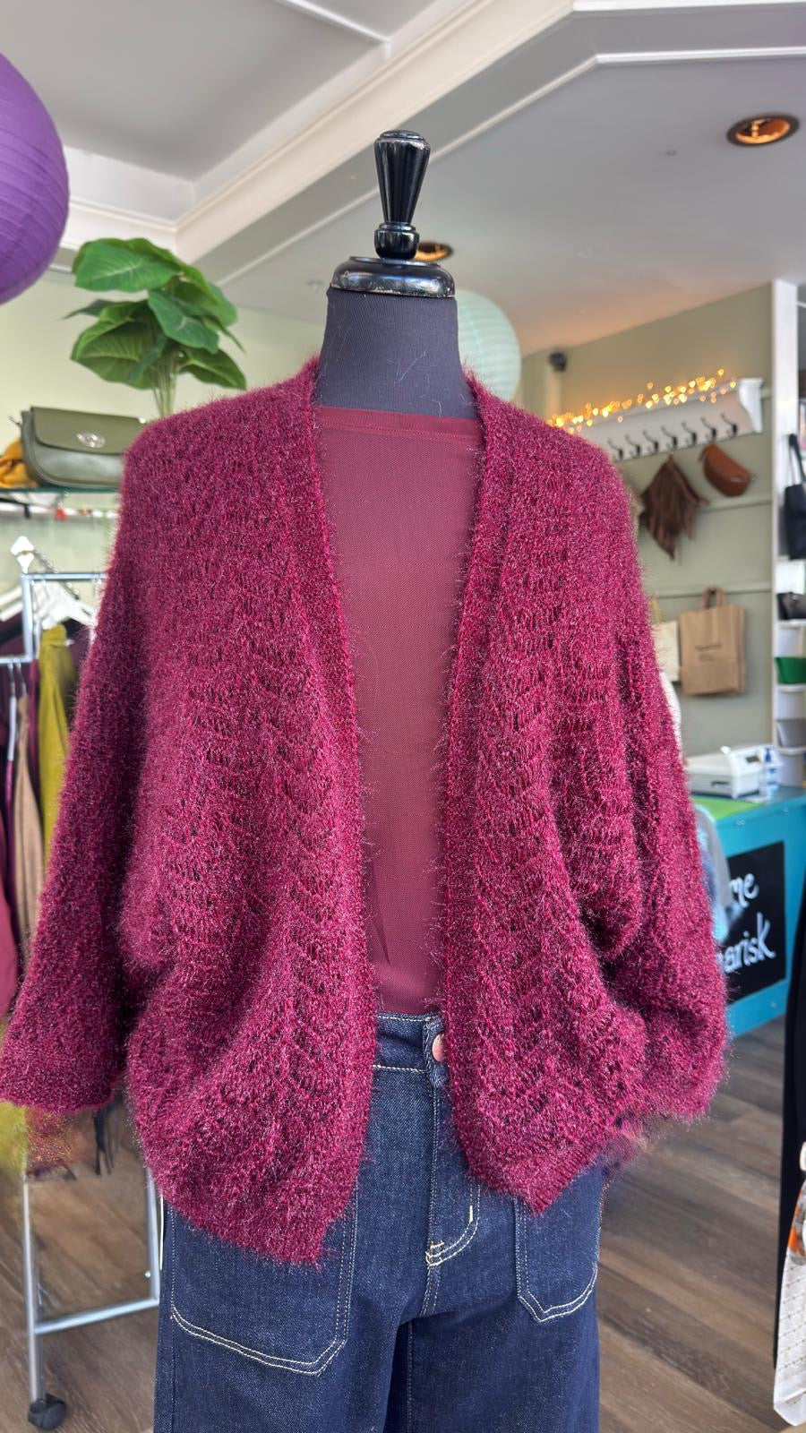 Sally Pointelle Fluffy Cardigan