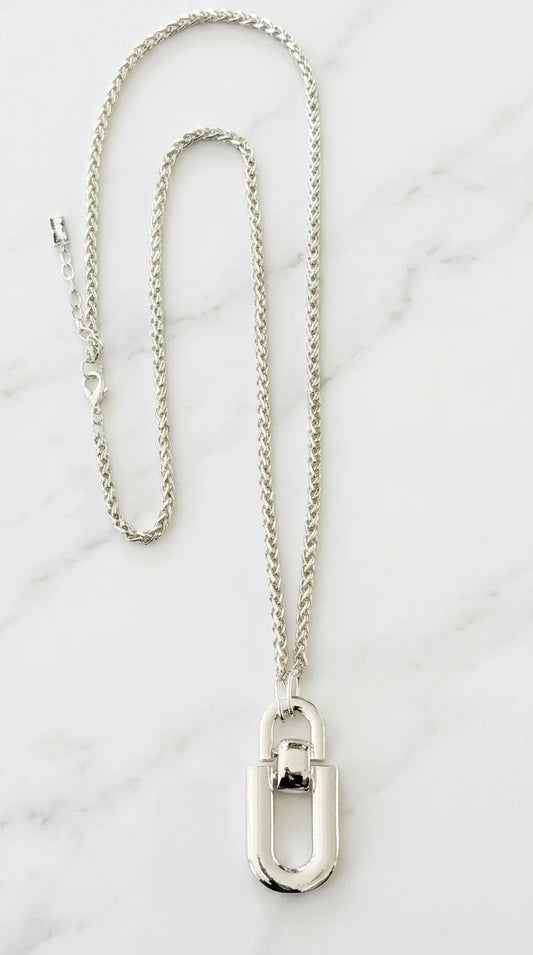 Envy Jewellery Silver Tone Long Link Pendant Necklace