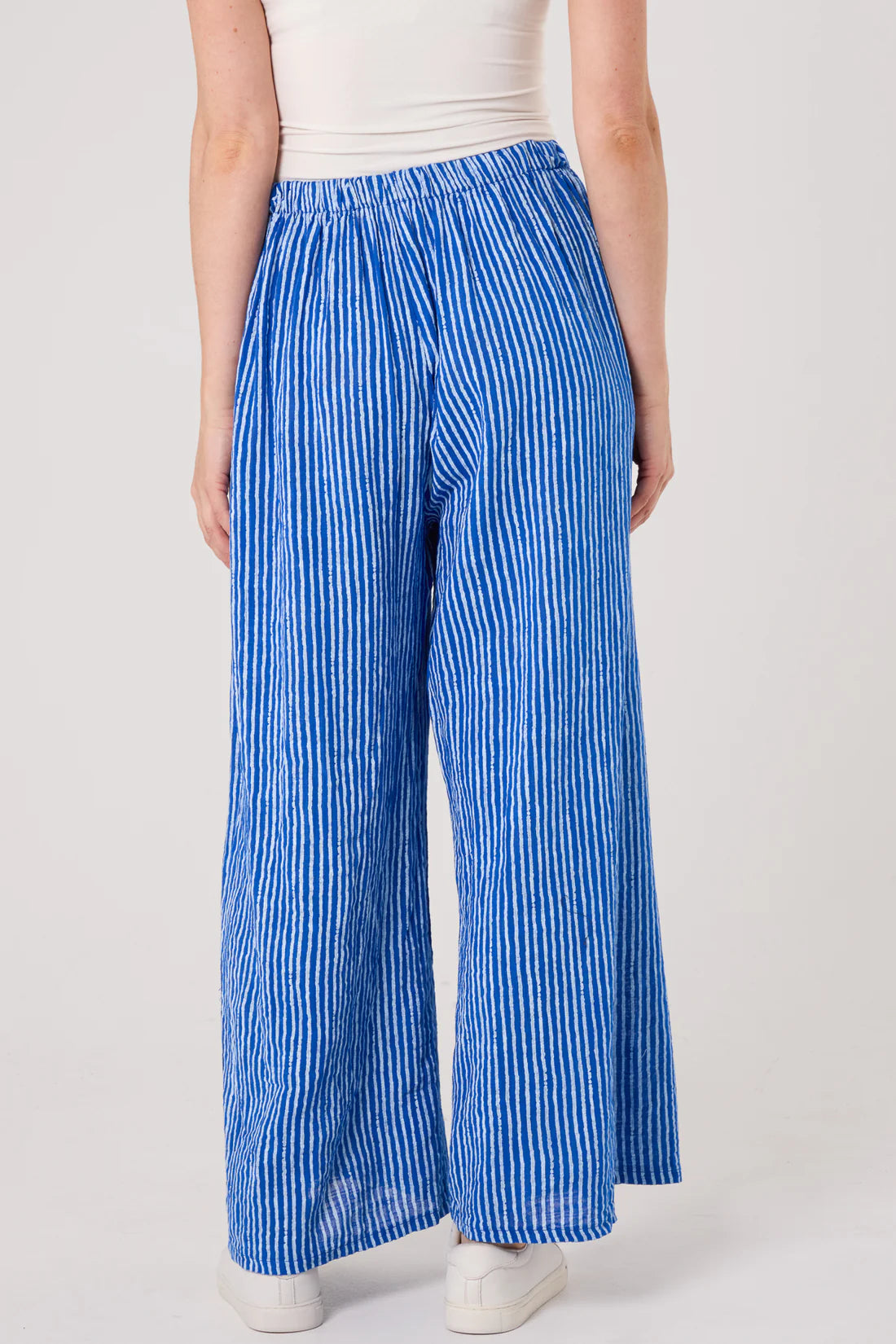 Simi Candy Stripe Cotton Wide Leg Trousers