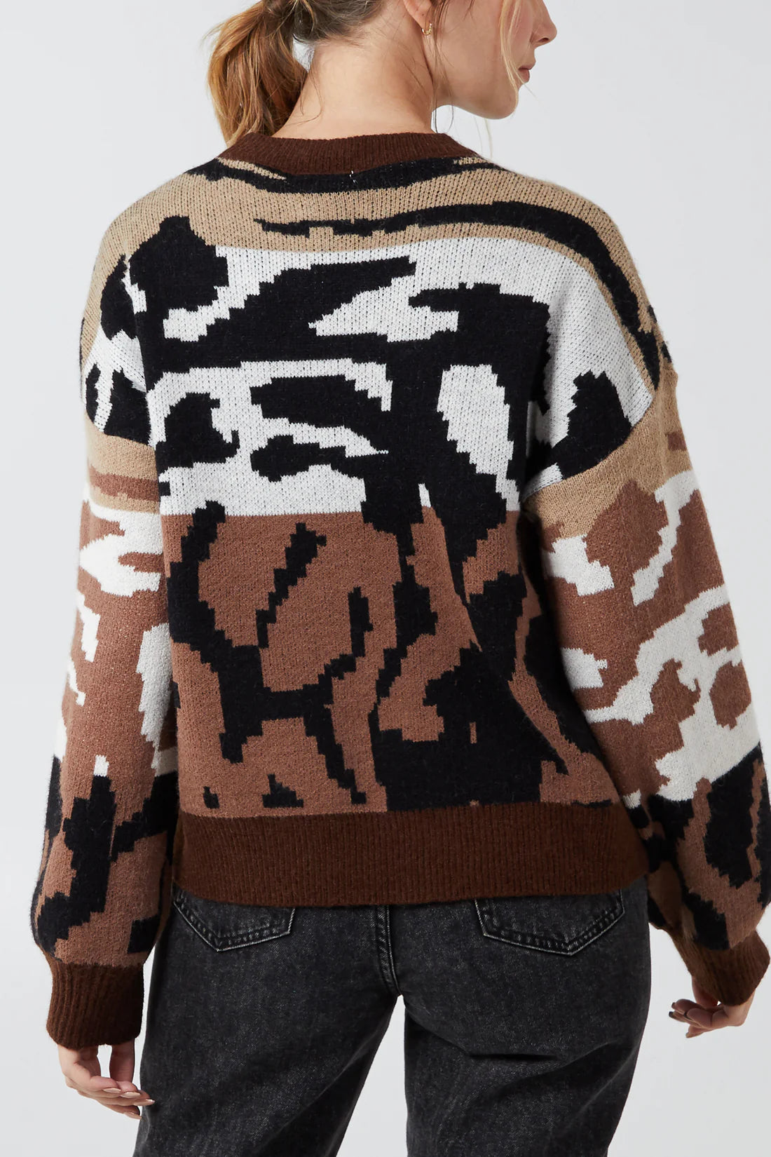 Millie Abstract Animal Print Soft Jumper