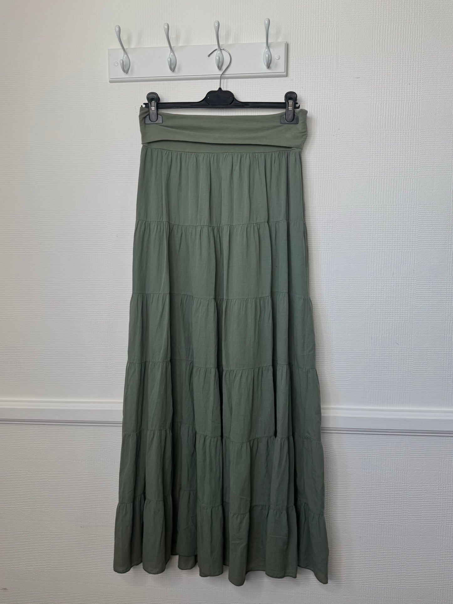 Anya Cotton Tiered Maxi Skirt With Jersey Waistband - 5 Colours