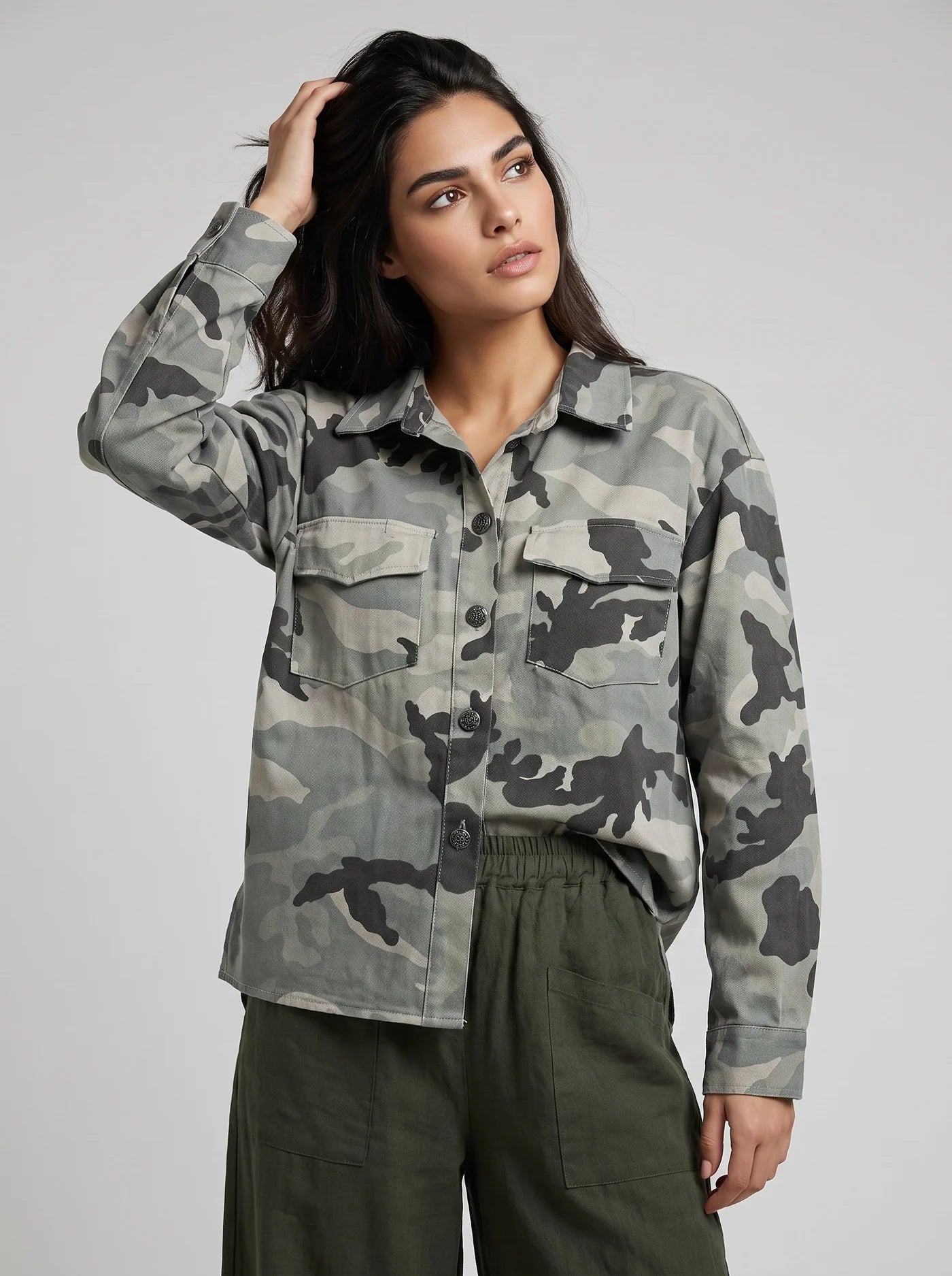 Lucia Lightweight Canvas Camo Jacket