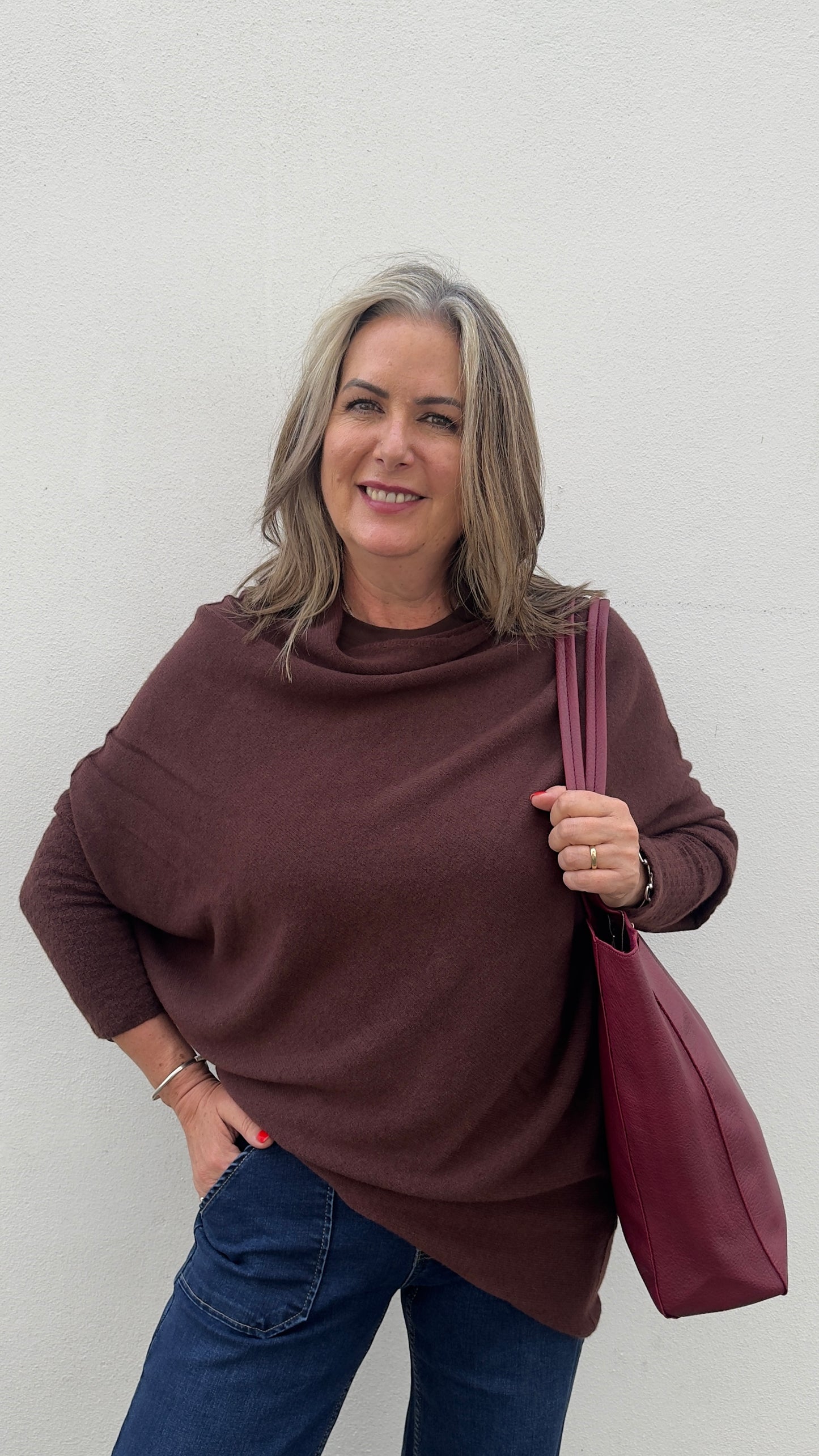 Lucy Asymmetric Draped Super Slouchy Batwing Long Jumper - 6 Colours